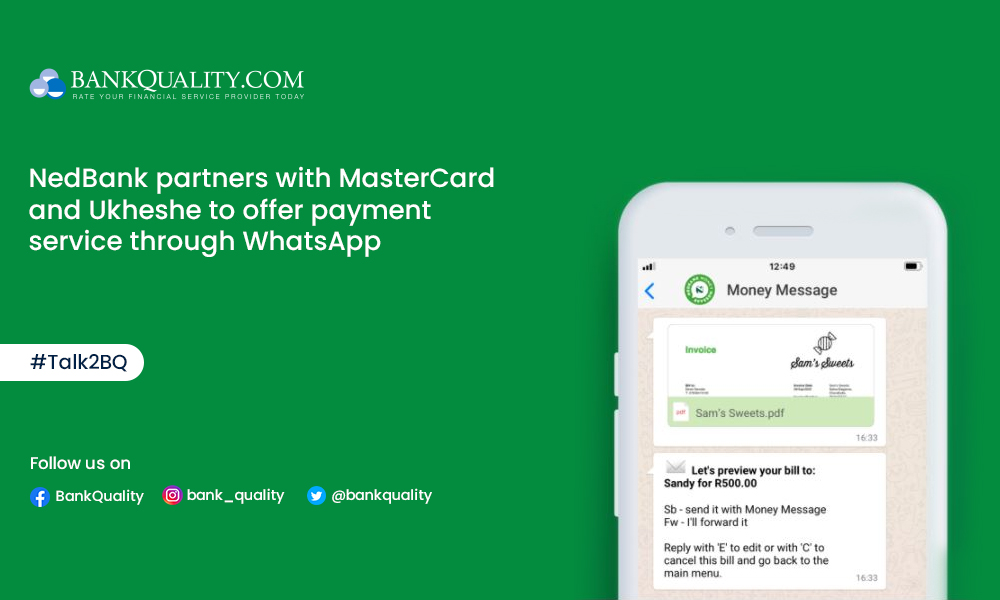 Nedbank, MasterCard and Ukheshe team up to offer payment service to small businesses through WhatsApp