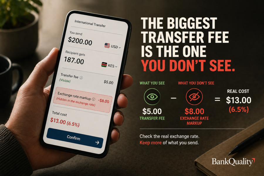 Exchange rate markups take more than the visible transfer fee