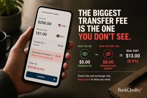 Exchange rate markups take more than the visible transfer fee