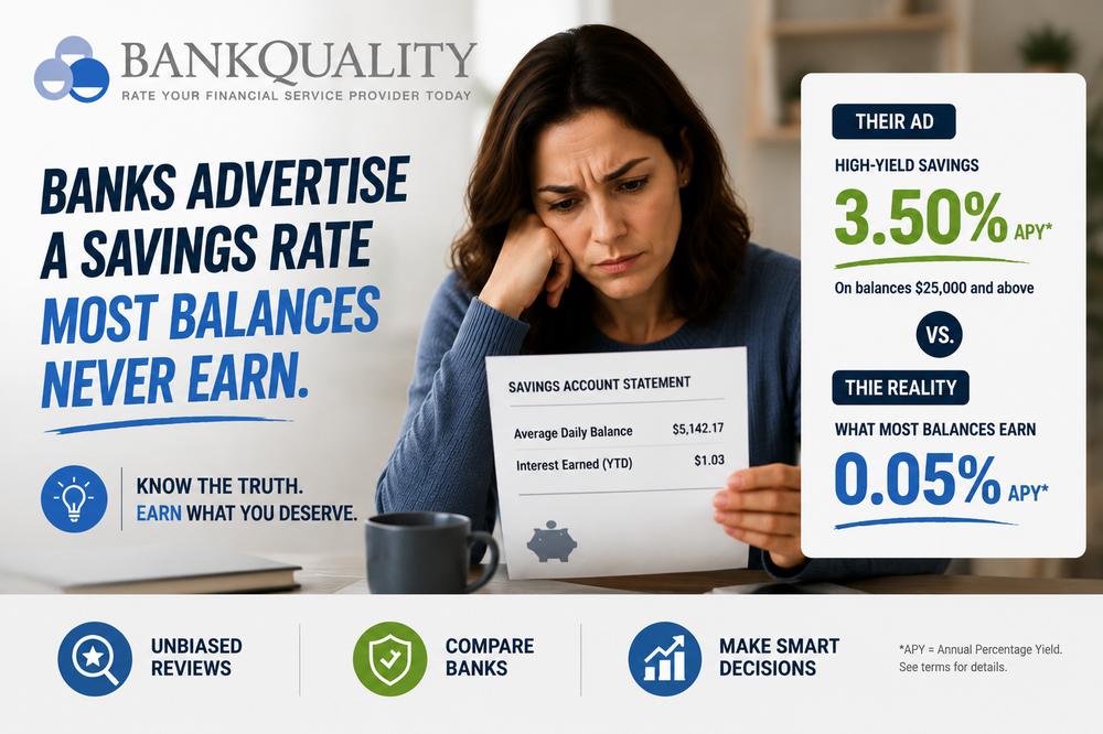 Banks advertise savings rates most balances never earn