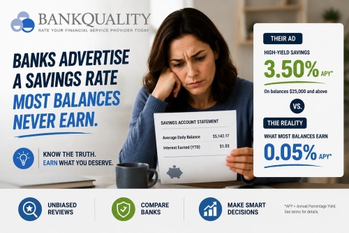 Banks advertise savings rates most balances never earn