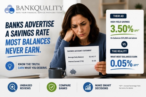 Banks advertise savings rates most balances never earn